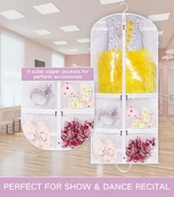 SLEEPING LAMB Clear Garment Bag For Dance Costume Kids 50 Inch Hanging Clothes Cover For Closet Storage With 4 Large Zipper Pockets For Ballet, Theatre, Competitions, 3 Packs, White -GENERIC Shop 51nFu4e6VuL