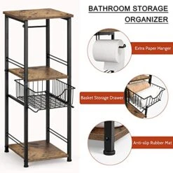 OYEAL Bathroom Storage Cabinet Freestanding Bathroom Shelf With Drawer Toilet Paper Storage Stand 3 Tier Bathroom Towel Storage Organizer For Bathroom Laundry Room Entryway Kitchen Pantry -GENERIC Shop 51nk386pGCL
