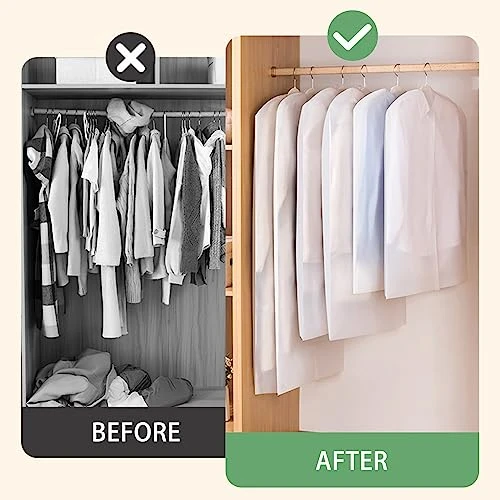 AIDBUCKS Garment Bags 6 Pieces Clothes Covers Protecting Dusts Lightweight Clear Full Zipper Suit Bags Long-Term Storage Jacket Coat Dress, White, 24x48" 2 AIDBUCKS Garment Bags 6 Pieces Clothes Covers Protecting Dusts Lightweight Clear Full Zipper Suit Bags Long-Term Storage Jacket Coat Dress, White, 24x48" - Image 2