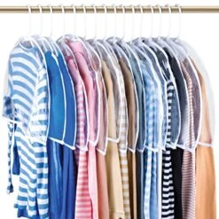 Clear Vinyl Shoulder Covers – Set Of 16 – Garment Protectors Keep Your Suits, Dresses, Blouses, And Other Garments Dust Free. Protect And Store Your Clothing While They’re In And Out Of Season.