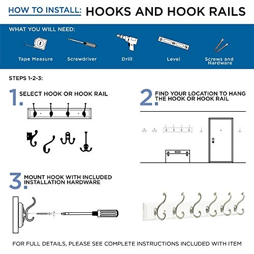 Franklin Brass Heavy Duty Coat And Hat Hook Rail Wall Hooks 6 Hooks, 27 Inches, White/White, RPLR6DJ-PWW-L1 2 Franklin Brass Heavy Duty Coat And Hat Hook Rail Wall Hooks 6 Hooks, 27 Inches, White/White, RPLR6DJ-PWW-L1 - Image 2