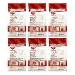 Enoz Moth-Tek Packets Cedar Scent - 12 Oz. Bag (6) Kills Clothes Moths, Carpet Beetles, And Eggs And Larvae