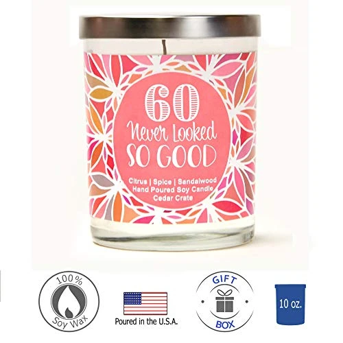 60 Never Looked So Good - 60th Birthday Candles Gifts For Women,Happy Birthday Candle, Scented 100% Soy, 10 Oz. Candle, Happy Birthday Gifts For Friends, Female, 60th Birthday Gifts For Women 3 60 Never Looked So Good - 60th Birthday Candles Gifts For Women,Happy Birthday Candle, Scented 100% Soy, 10 Oz. Candle, Happy Birthday Gifts For Friends, Female, 60th Birthday Gifts For Women - Image 3