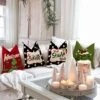 Christmas Pillow Covers 16x16 Set Of 4 For Grinch Christmas Pillows Christmas Decorations Xmas Farmhouse Decor Throw Pillow Covers For Porch Decor,Couch ,Bed