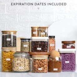 351 Ultimate Pantry Label Set, Black Text On White Vinyl Waterproof Label Sticker With Removable Adhesive- Fits On Round, Square And Rectangle Jars - Organize Pasta, Baking, Legume And Grain 18 351 Ultimate Pantry Label Set, Black Text On White Vinyl Waterproof Label Sticker With Removable Adhesive- Fits On Round, Square And Rectangle Jars - Organize Pasta, Baking, Legume And Grain -GENERIC Shop 51rVxDtOfCL