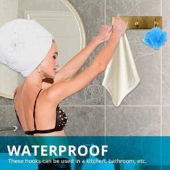 Key Hooks For Wall, Key Holder For Wall Decorative With 3 Key Hooks, Coat Hanger, Purse Hanger, Towel Hook, Easy Mount Key Hangers For Wall, Entryway, Bathroom, Living Room, Kitchen (Gold Finish) -GENERIC Shop 51rjcQNSOHL