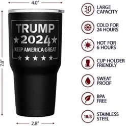We The People Holsters - Trump 2024 - Keep America Great - Republican Tumbler - American Flag Coffee Travel Mug - Keep America Great Travel Mug - Double Insulated Tumbler - 30 Oz -GENERIC Shop 51s7SB5xvsL