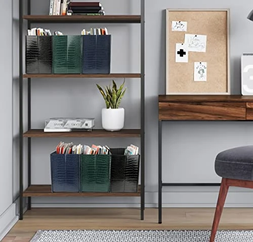 HofferRuffer Magazine Basket Holder, Foldable Magazine Rack, Document File Holder Organizer, File Folder, Newspaper Storage Bin Organizer For Home Or Office, Home Or Office (Green) 5 HofferRuffer Magazine Basket Holder, Foldable Magazine Rack, Document File Holder Organizer, File Folder, Newspaper Storage Bin Organizer For Home Or Office, Home Or Office (Green) - Image 5