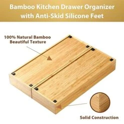 Umilife Bamboo Kitchen Utensils Organizer, Extra Long High Silverware Drawer Holder, Flatware Cutlery Storage Box, Multi-Use Drawer Divider In Office, Bathroom, Pantry - 17"x6"x2.5" (Set Of 2) 9 Umilife Bamboo Kitchen Utensils Organizer, Extra Long High Silverware Drawer Holder, Flatware Cutlery Storage Box, Multi-Use Drawer Divider In Office, Bathroom, Pantry - 17"x6"x2.5" (Set Of 2) -GENERIC Shop 51sBOKinJgL