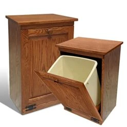 Peaceful Classics Tilt Out Trash Cabinet- Amish Handcrafted Wooden Pull Out Cabinet, Decorative Trash Bin Cabinet For Kitchen, Bedroom, & Home Patio, Tilt Out Laundry Hamper Cabinet, Golden Oak -GENERIC Shop 51sRdlPZn4L