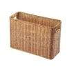 Magazine Newspaper Basket Drawer Storage Bins Baskets Desktop Stand Desktop Bookcase Snack Container Wardrobe Baskets Handwoven Imitated Rattan Basket Straw Light Brown Folder
