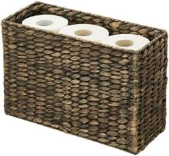 MDesign Woven Hyacinth Large Bathroom Toilet Roll Holder Storage Organizer Basket Bin - Rectangle Containers For Bathroom, Toilet Tank - Hold 6 Rolls Of Toilet Paper - Rice Weave - Natural/Tan 8 MDesign Woven Hyacinth Large Bathroom Toilet Roll Holder Storage Organizer Basket Bin - Rectangle Containers For Bathroom, Toilet Tank - Hold 6 Rolls Of Toilet Paper - Rice Weave - Natural/Tan -GENERIC Shop 51ssyyHup9L. AC