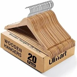 Ulimart Wooden Hangers Wood Hangers 20 Pack Coat Hangers For Closet Clothes Hangers Wooden For Suit Jeans Walnut -GENERIC Shop 51svKMFO6UL. AC