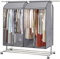 MISSLO 43" Hanging Garment Bags For Storage Well Sealed Clothes Dust Cover With Large Clear Window And 3 Zippers Opening For Suit Coat Closet Rack (Rack Not Included), 2 Packs -GENERIC Shop 51t2so6MmNL. AC
