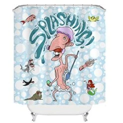 Nigel Thornberry Shower Curtain, Waterproof Decorative Bathroom Bath Curtains 72x72 Inch
