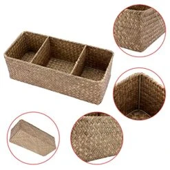 Sumnacon Bathroom Organize Basket, Seagrass Toilet Tank Basket With Section For Tissue Toilet Paper Towel Toiletries, Woven Storage Basket For Kitchen Toilet Tank Vanity Table Shelf Countertop, Coffee -GENERIC Shop 51tTLndYLhL