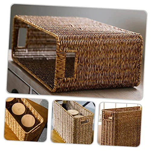 Magazine Newspaper Basket Woven Storage Baskets Storage Baskets For Storage Boxes For Clothes Wicker Storage Box Woven Magazine Holder Vanity Tray Desktop Organizer Table 2 Magazine Newspaper Basket Woven Storage Baskets Storage Baskets For Storage Boxes For Clothes Wicker Storage Box Woven Magazine Holder Vanity Tray Desktop Organizer Table - Image 2