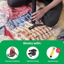 Spedalon Vacuum Space Saver Bags - 9 Pack (3 Large, 3 Medium, 3 Small) Packing Bags For Moving | Sealer Vacuum Storage Bags For Clothes, Blanket, Comforter, Bedding, Pillow, Mattress With Hand Pump 14 Spedalon Vacuum Space Saver Bags - 9 Pack (3 Large, 3 Medium, 3 Small) Packing Bags For Moving | Sealer Vacuum Storage Bags For Clothes, Blanket, Comforter, Bedding, Pillow, Mattress With Hand Pump -GENERIC Shop 51toEJoYtBL