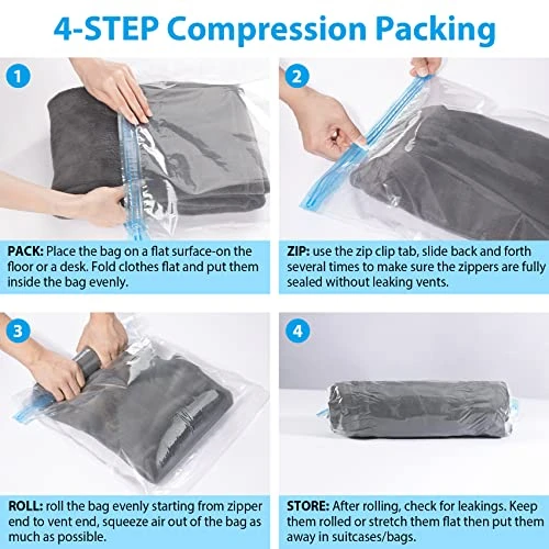 Roll-up Vacuum Bags For Travel, No Vacuum Pump Needed Vacuum Storage Bags For Luggage Packing- Saves 80% Of Storage Space 2 Roll-up Vacuum Bags For Travel, No Vacuum Pump Needed Vacuum Storage Bags For Luggage Packing- Saves 80% Of Storage Space - Image 2