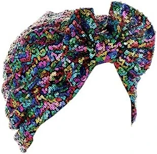 Women Muslim Turban Hat Bow Tie Sequins Bonnet Head Scarf Cap Cancer Chemo Pre Tied Headwraps Hats (Multicolor, One Size) 10 Women Muslim Turban Hat Bow Tie Sequins Bonnet Head Scarf Cap Cancer Chemo Pre Tied Headwraps Hats (Multicolor, One Size) - Image 10