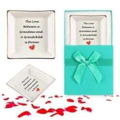 AREOK Gifts For Grandma Gifts From Grandchildren Granddaughter Grandkids - Happy Best Grandma Grandmother Birthday Gifts Ideas From Grandson Unique, Jewelry Ring Trinket Dish Tray -GENERIC Shop 51uTuKDdtYL