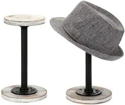 MyGift Rustic Burnt Wood Hat Holder Stand With Industrial Metal Pipe, Wig Rack Or Jewelry Display Riser, Set Of 2 13 MyGift Rustic Burnt Wood Hat Holder Stand With Industrial Metal Pipe, Wig Rack Or Jewelry Display Riser, Set Of 2 -GENERIC Shop 51ufRcA7F6L. AC