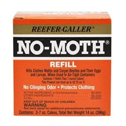 Reefer-Galler NO Moth Closet Hanger Kills Clothes Moths, Carpet Beetles, And Eggs And Larvae, No Clinging Odor, 14 Oz, Single Pack