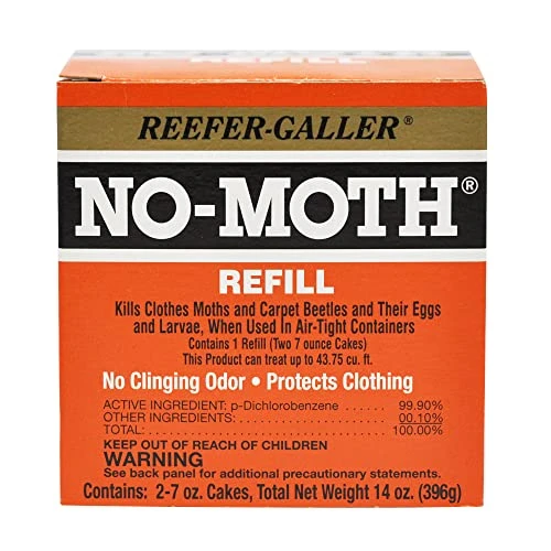 Reefer-Galler NO Moth Closet Hanger Kills Clothes Moths, Carpet Beetles, And Eggs And Larvae, No Clinging Odor, 14 Oz, Single Pack 1 Reefer-Galler NO Moth Closet Hanger Kills Clothes Moths, Carpet Beetles, And Eggs And Larvae, No Clinging Odor, 14 Oz, Single Pack