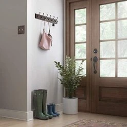 LIBERTY 165541 Wall Mounted Coat Rack With 6 Decorative Hooks, 27 Inch, Soft Iron And Cocoa -GENERIC Shop 51uvAYtkERL