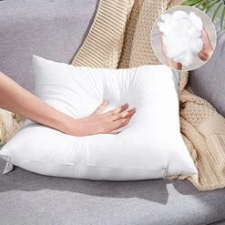 OTOSTAR Premium Waterproof Throw Pillow Inserts, Set Of 4 Water Resistant Square Form Cushion Stuffer For Bed Couch Decorative Outdoor Sofa Pillows Inserts White, 18x18 Inches -GENERIC Shop 51vDmKi4zSS