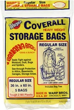 Warp Brothers CB-36 Banana, 5-36"x60" Regular Storage Bags, No Size, Multicolor, 5 Piece