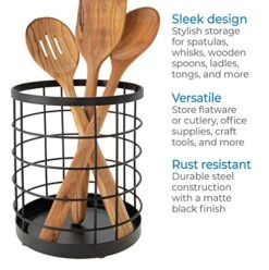 IDesign Wire Utensil Holder For Kitchen Counter, The Austin Collection - 6" X 6" X 7", Matte Black 6 IDesign Wire Utensil Holder For Kitchen Counter, The Austin Collection - 6" X 6" X 7", Matte Black -GENERIC Shop 51wG4JFgwxL