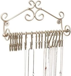 MyGift Jewelry Organizer - Wall Mounted Black Metal Scrollwork Design Necklace Holder Jewelry Display Storage Rack With 20 Hanging S-Hooks 16 MyGift Jewelry Organizer - Wall Mounted Black Metal Scrollwork Design Necklace Holder Jewelry Display Storage Rack With 20 Hanging S-Hooks -GENERIC Shop 51x4LPrhIXL. AC