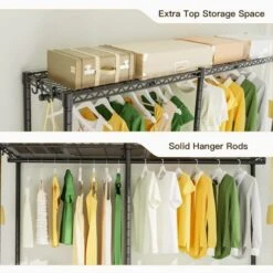 Ulif Heavy Duty Garment Rack, L-Shaped Adjustable Free Standing Closet, Closet Organizers And Storage With 3 Hanger Rods For Bedroom And Cloakroom, 44”W X 35.4”D X 78.3”H, Load Capacity 750LBS, Black -GENERIC Shop 51xKcatxCkL