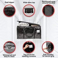 BAG-THAT! 6 Black Moving Bags Extra Large Heavy Duty Storage Bags Zippered Top Handles Wrap Bag Totes For Storage Packing Bags Moving Supplies Packing Supplies For Moving Moving Boxes Plastic Tote 13 BAG-THAT! 6 Black Moving Bags Extra Large Heavy Duty Storage Bags Zippered Top Handles Wrap Bag Totes For Storage Packing Bags Moving Supplies Packing Supplies For Moving Moving Boxes Plastic Tote -GENERIC Shop 51xPTdI0abL