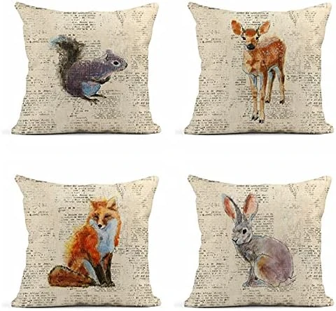 Rouihot Set Of 4 Linen Throw Pillow Covers 18x18 Inch Vintage Halloween Scaredy Cats Pumpkins Skeletons Home Decor Pillowcase Square Cushion Covers For Sofa Bed Couch 10 Rouihot Set Of 4 Linen Throw Pillow Covers 18x18 Inch Vintage Halloween Scaredy Cats Pumpkins Skeletons Home Decor Pillowcase Square Cushion Covers For Sofa Bed Couch - Image 10