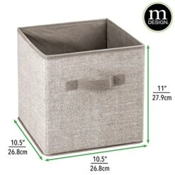 MDesign Small Fabric Collapsible Organizer Cube Bin Box With Front Handle For Cube Furniture Units, Closet Or Bedroom Storage, Holds Clothing, Linens, Accessories - Lido Collection - 8 Pack - Linen -GENERIC Shop 51xWOeK3XYL