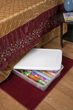 Sterilite 19608006 41 Quart/39 Liter Underbed Storage Box, Clear With White Lid, 6-Pack -GENERIC Shop 51xkRQyZr4L