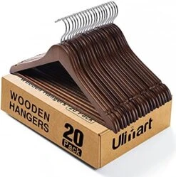 Ulimart Wooden Hangers Wood Hangers 20 Pack Coat Hangers For Closet Clothes Hangers Wooden For Suit Jeans Walnut -GENERIC Shop 51y8p7RLO9L. AC