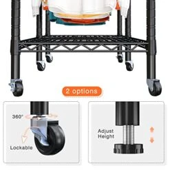 Raybee Heavy Duty Clothes Rack With Wheels, 650LBS Capacity Rolling Clothes Racks For Hanging Clothes, Metal Clothing Rack Heavy Duty Garment Rack, Lockable ＆ Easy Assembly, 79" H X45 W X17 D, Black -GENERIC Shop 51yfnzOM71L