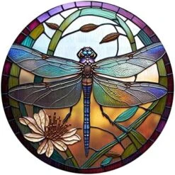 Ntpwenla Colored Imitation Glass Dragonfly Garland Acrylic Board Decoration,Indoor Outdoor Dragonfly Wreath Festival Holiday Home Dercor Housewarming Birthday Gift (A) -GENERIC Shop 51yvJRhrmoL. AC