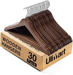 Ulimart Wooden Hangers Wood Hangers 20 Pack Coat Hangers For Closet Clothes Hangers Wooden For Suit Jeans Walnut -GENERIC Shop 51zBMxj4scL. AC