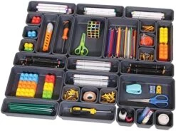 TENABORT 42 Pack Interlocking Desk Drawer Organizer Tray Dividers Plastic Shallow Narrow Drawers Organizers Separators Storage Bins Container For Kitchen Bathroom Makeup Office Vanity Dresser -GENERIC Shop 51zPwvwIsxL. AC