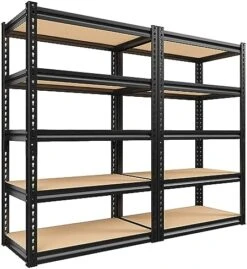 REIBII Garage Shelving Heavy Duty Storage Shelves 1500 LBS 5-Tier Metal Shelving For Garage Storage Shelves Heavy Duty Shelving Unit Adjustable Storage Shelving For Pantry Warehouse Basement Black -GENERIC Shop 51zUeggaDL. AC