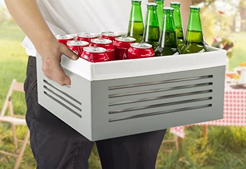 Large Wooden Crate For Storage - Decorative Wood Storage Boxes For Home Books Clothes Toys, This Wood Crate Box / Basket/ Bin Organizer Is Lined With Machine Washable Soft Linen Fabric - Grey, Large 2 Large Wooden Crate For Storage - Decorative Wood Storage Boxes For Home Books Clothes Toys, This Wood Crate Box / Basket/ Bin Organizer Is Lined With Machine Washable Soft Linen Fabric - Grey, Large - Image 2