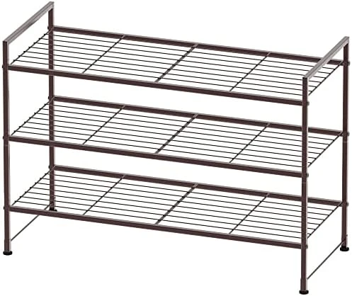 Simple Houseware 3-Tier Stackable Shoe Rack Storage Shelf, Black 6 Simple Houseware 3-Tier Stackable Shoe Rack Storage Shelf, Black - Image 6