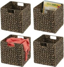 MDesign Natural Woven Hyacinth Cube Organizer Basket With Handles, Storage For Bathroom, Laundry Room Shelf Or Nursery - Perfect For Cubby Storage Units - Hold Blankets And Books - 4 Pack, Natural/Tan 23 MDesign Natural Woven Hyacinth Cube Organizer Basket With Handles, Storage For Bathroom, Laundry Room Shelf Or Nursery - Perfect For Cubby Storage Units - Hold Blankets And Books - 4 Pack, Natural/Tan -GENERIC Shop 612k3cynyKL. AC