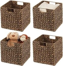 MDesign Natural Woven Hyacinth Cube Organizer Basket With Handles, Storage For Bathroom, Laundry Room Shelf Or Nursery - Perfect For Cubby Storage Units - Hold Blankets And Books - 4 Pack, Natural/Tan 20 MDesign Natural Woven Hyacinth Cube Organizer Basket With Handles, Storage For Bathroom, Laundry Room Shelf Or Nursery - Perfect For Cubby Storage Units - Hold Blankets And Books - 4 Pack, Natural/Tan -GENERIC Shop 613ukoTbsoL. AC