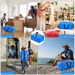 Uhogo Moving Bags 90L - 6 Blue Heavy Duty Extra Large Storage Bags For Clothes - Strong Handles Backpack Straps Zipper Moving Totes - Packing Moving College Traveling Christmas Storage Bags -GENERIC Shop 615rdbmWz8L