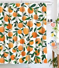 Peach Shower Curtains, Allover Fruits Shower Curtain Cute Bright Colorful Design Waterproof Fabric Bathroom Shower Curtain Set With 12 Hooks, Peachy Pink 72"×72" -GENERIC Shop 61AufaA2QtL. AC